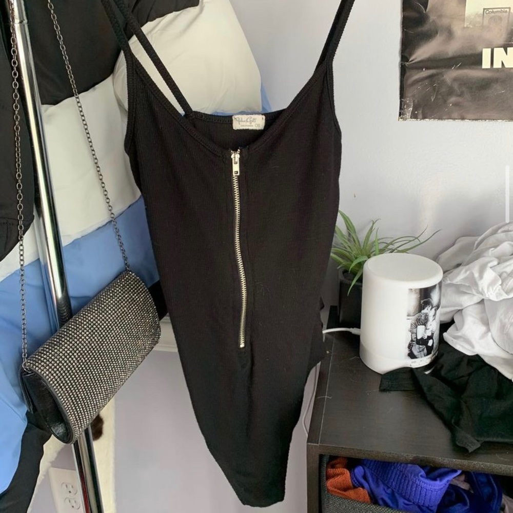 Black zip bodysuit
